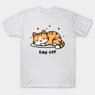 Day Off - Lazy Sleeping Cat kawaii style T-Shirt